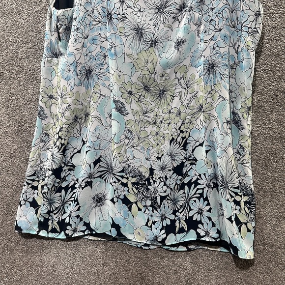 Nine & Co Babydoll Blouse Tank Top Women 10 Blue Floral V Neck Whimsy Fairy Y2k - Picture 6 of 11